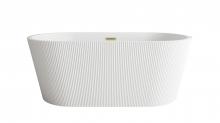  BT30759GW-BGD - 59 inch Bathtub in Glossy White with Brushed Gold Trim