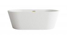  BT30767GW-BGD - 67 inch Bathtub in Glossy White with Brushed Gold Trim