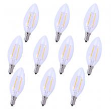  E12LED103-10PK - LED E12 CANDELABRA, 2700K, 300 degree, CRI80, ES, UL/CUL, 2.5W, 25W EQUIVALENT, 15000HRS