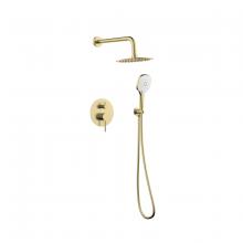  FAS-9001BGD - George Complete Shower Faucet System with Rough-in Valve in Brushed Gold