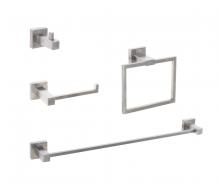  HWB-12S4BNK - Isla 4-piece Bathroom Hardware Set in Brushed Nickel