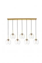  LD2230BR - Baxter 7 Lights Brass Pendant with Clear Glass