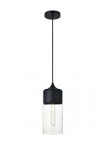  LD2240BK - Ashwell 1 Light Black Pendant with Clear Glass