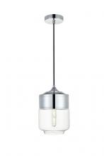  LD2241C - Ashwell 1 Light Chrome Pendant with Clear Glass