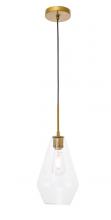  LD2260BR - Gene 1 Light Brass and Clear Glass Pendant