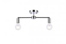  LD2348C - Zane 2 Lights Chrome Flush Mount