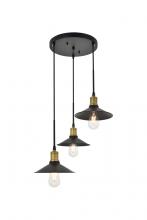  LD4033D20BRB - Etude 3 Light Brass and Black Pendant