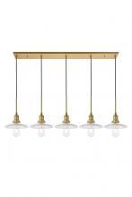  LD4040D48BR - Waltz 5 Light Brass Pendant