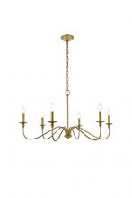  LD5006D36BR - Rohan 6 Lights Brass Chandelier