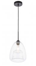  LD5031D8BK - Kason 1 Light Black and Clear Glass Pendant