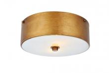  LD6022 - Hazen 2 Light 12 Inch Vintage Gold Flush Mount