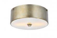  LD6023 - Hazen 2 Light 12 Inch Vintage Silver Flush Mount