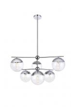  LD6143C - Eclipse 6 Lights Chrome Pendant with Clear Glass