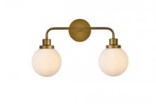  LD7032W19BR - Hanson 2 Lights Bath Sconce in Brass with Frosted Shade