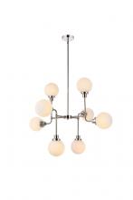  LD7038D36PN - Hanson 8 Lights Pendant in Polished Nickel with Frosted Shade