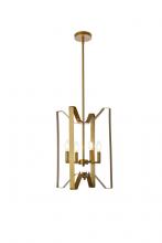  LD7072D14BR - Hoffman 4 Lights Pendant in Brass