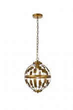  LD7075D12BR - Levante 1 Light Pendant in Brass