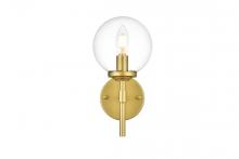  LD7302W6BRA - Ingrid 1 Light Brass and Clear Bath Sconce