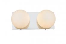  LD7303W14CH - Jaylin 2 Light Chrome and Frosted White Bath Sconce