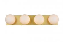  LD7303W31BRA - Jaylin 4 Light Brass and Frosted White Bath Sconce