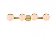  LD7305W29BRA - Majesty 4 Light Brass and Frosted White Bath Sconce