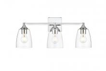  LD7307W24CH - Gianni 3 Light Chrome and Clear Bath Sconce