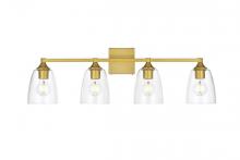  LD7307W32BRA - Gianni 4 Light Brass and Clear Bath Sconce