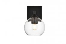  LD7308W6BLK - Foster 1 Light Black and Clear Bath Sconce