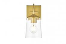  LD7313W5BRA - Avani 1 Light Brass and Clear Bath Sconce