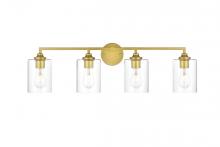  LD7315W33BRA - Mayson 4 Light Brass and Clear Bath Sconce