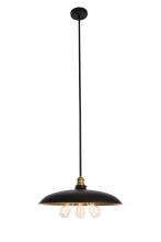  LD8004D20BK - Anders Collection Chandelier D20.5 H6.5 Lt:3 Black and Brass Finish