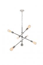  LD8007D29PN - Axel 6 Lights Polished Nickel Pendant