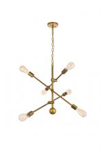  LD8008D29BR - Axel 6 Lights Brass Pendant