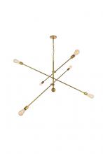  LD8014D55BR - Axel 6 Lights Brass Pendant