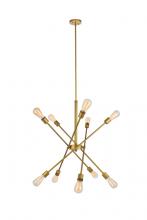  LD8019D28BR - Axel 10 Lights Brass Pendant