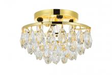  LD9800F14G(872) - Clara Collection Flush Mount D14in H7in Lt:4 Gold Finish