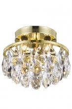  LD9805F10G(872) - Clara Collection Flush Mount D10in H7in Lt:3 Gold Finish