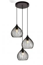  LDPD2095 - Sayer Collection Pendant D16.0 H23.1 Lt:3 Black Finish