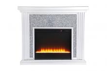  MF9902-F2 - 47.5 In. Crystal Mirrored Mantle with Crystal Insert Fireplace