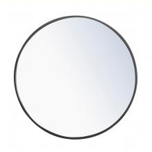  MR4031BK - Metal Frame Round Mirror 24 Inch Black Finish