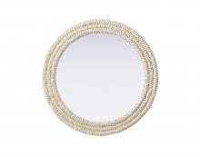  MR4B30LN - Round Cornhusk Mirror 30x30 in Linen White