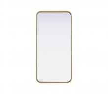  MR8A1836BRA - Contour Metal Rectangle Mirror 18x36 in Brass