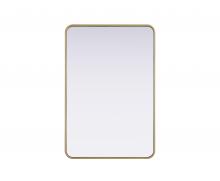  MR8A2740BRA - Contour Metal Rectangle Mirror 27x40 in Brass