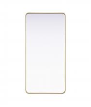  MR8A3060BRA - Contour Metal Rectangle Mirror 30x60 in Brass