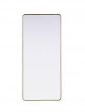  MR8A3272BRA - Contour Metal Rectangle Mirror 32x72 in Brass