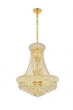  V1800D20G/RC - Primo 14 Light Gold Chandelier Clear Royal Cut Crystal