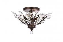  V2011F20DB/RC - Orchid 4 Light Dark Bronze Flush Mount Clear Royal Cut Crystal