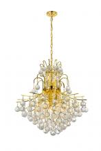  V8002D22G/RC - Toureg 11 Light Gold Chandelier Clear Royal Cut Crystal