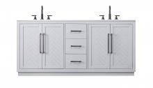  VF29072DGR - 72 inch Double Bathroom Vanity in Grey