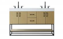  VF29254DMHB - 54 inch Double Bathroom Vanity in Honey Brown